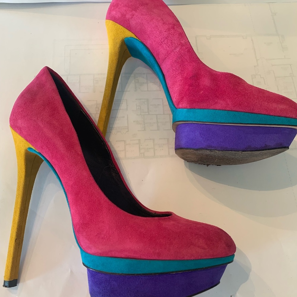 Brian Atwood Colorblock Heels 👠. Size 7
